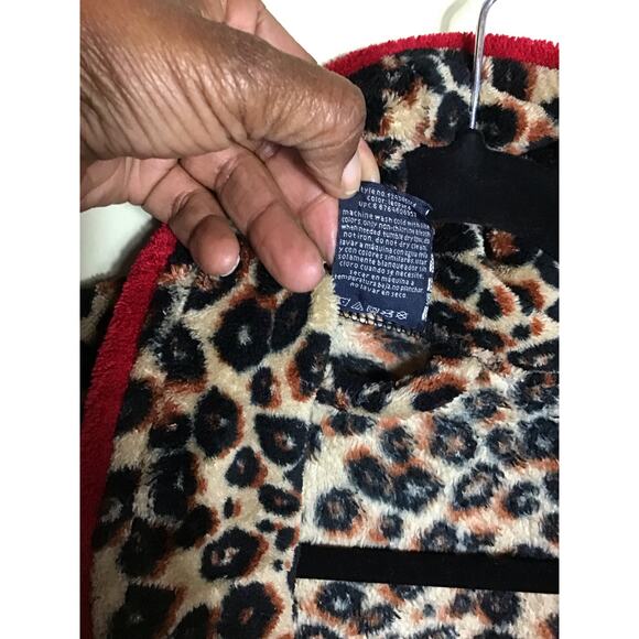 Faded Glory Leopard Print Fleece Robe Sz. Large 12/14 Brown/Black - Picture 6 of 9